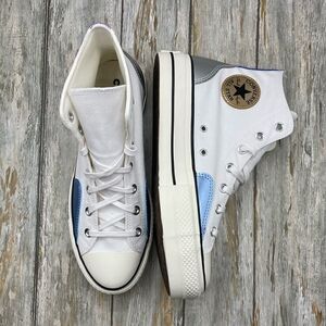 Women’s Converse All Star Lift Platform Chrome Sneaker Shoes Size 10